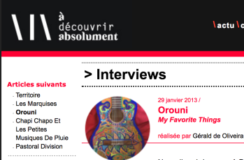 Orouni - <a href="http://www.adecouvrirabsolument.com/interviews/orouni-4419.html">A Découvrir Absolument</a>
