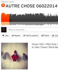 Orouni - <a href="https://www.facebook.com/pages/Autre-Chose-sur-Plus-FM/179075982137288">Autre Chose - Plus FM</a> - <a href="https://soundcloud.com/patrice-lecot/autre-chose-06022014">stream</a>