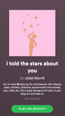 Orouni - <a href="https://open.spotify.com/playlist/5hcK9Z4tKrIoENwOBeC8OR">I told the stars about you</a>