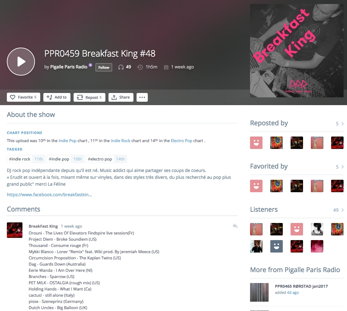 Orouni - DJ Breakfast King - Pigalle Paris Radio